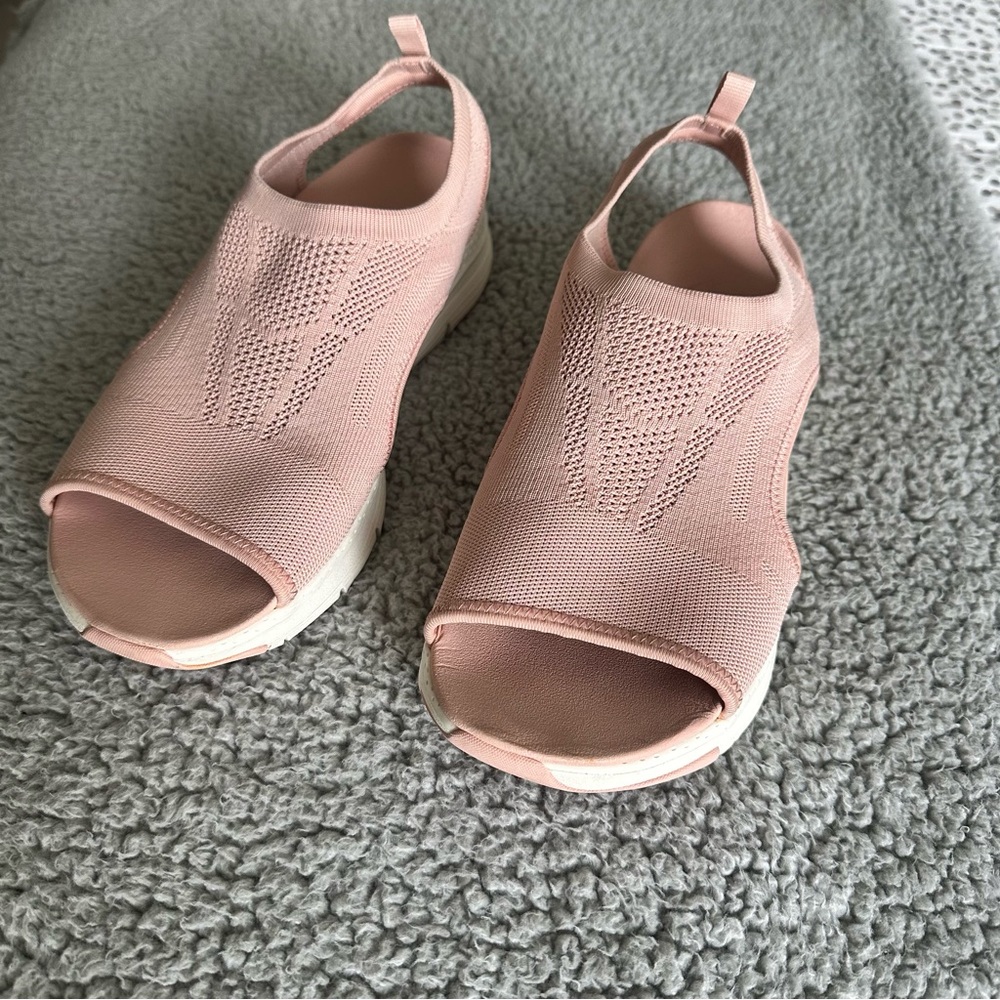 Women's Pink Open-Toe Slip-On Shoes